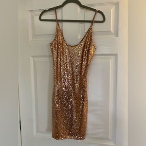 Semi-formal (mini-dress) -sequin Rose gold